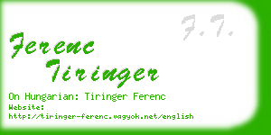 ferenc tiringer business card